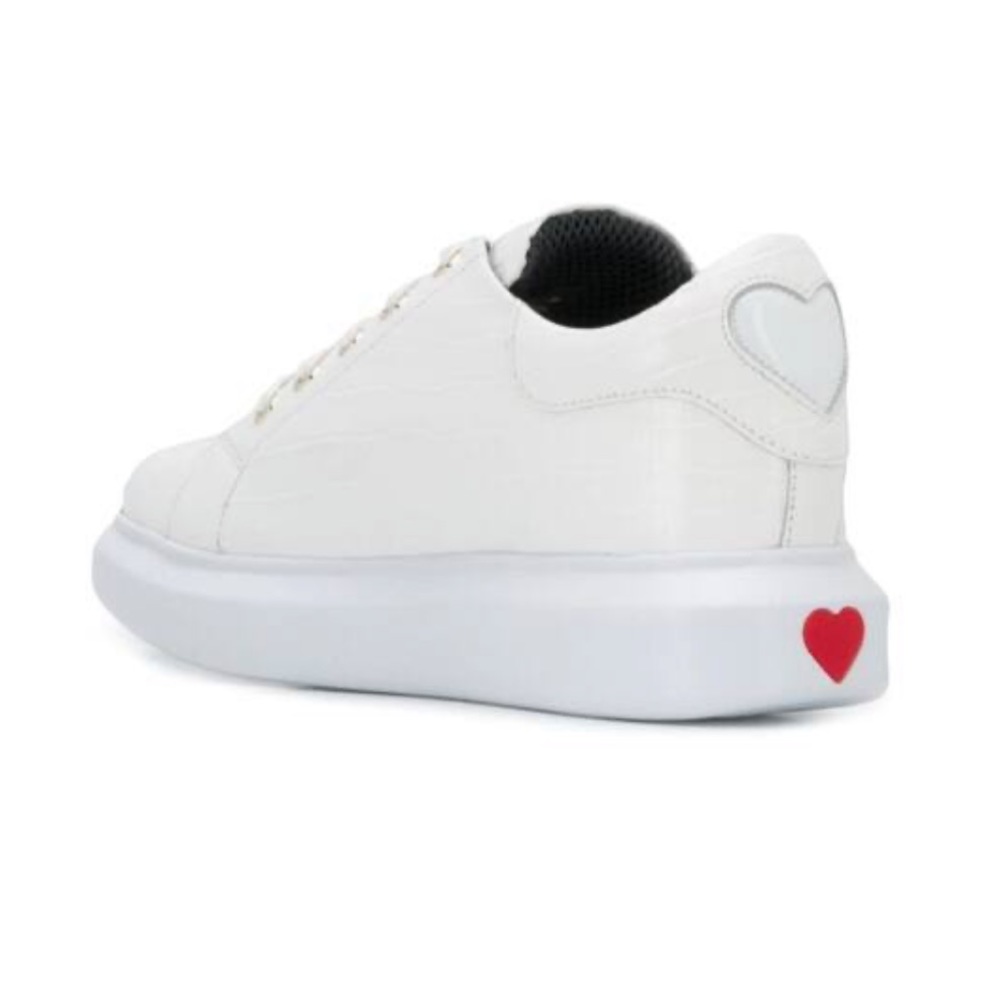 Love Moschino womens embossed leather heart patch chunky trainer size 38